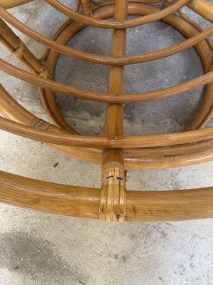 Mid-Century Modern French Papasan Lounge Chair in Bamboo, 1970s-DHH-1341696