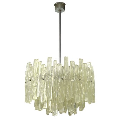 Mid-Century Modern Frosted Glass Acrylic Glass Chandelier by J.T. Kalmar-RY-1093270