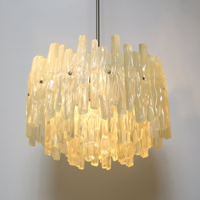 Mid-Century Modern Frosted Glass Acrylic Glass Chandelier by J.T. Kalmar-RY-1093270