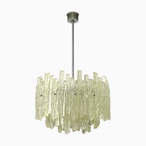 Mid-Century Modern Frosted Glass Acrylic Glass Chandelier by J.T. Kalmar-RY-1093270