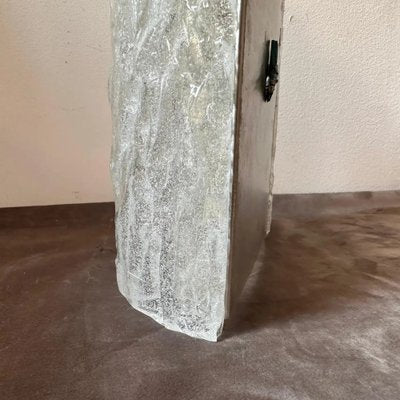 Mid-Century Modern Frosted Murano Glass Rectangular Wall Sconce from Mazzega, 1970s-NMK-1737416