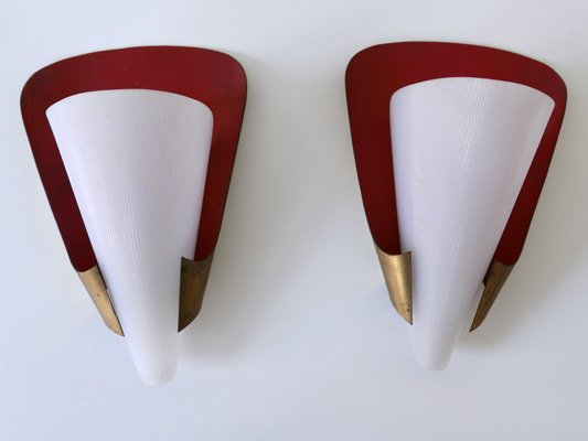 Mid-Century Modern German Brass & Acrylic Glass Sconces, 1960s, Set of 2-WPT-1112935