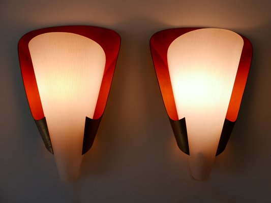 Mid-Century Modern German Brass & Acrylic Glass Sconces, 1960s, Set of 2-WPT-1112935