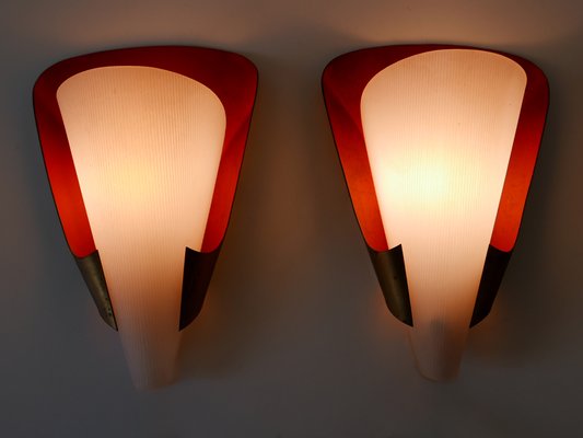 Mid-Century Modern German Brass & Acrylic Glass Sconces, 1960s, Set of 2-WPT-1112935