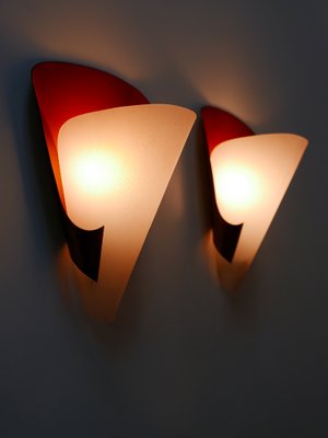 Mid-Century Modern German Brass & Acrylic Glass Sconces, 1960s, Set of 2-WPT-1112935