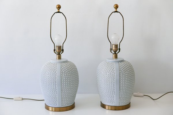 Mid-Century Modern German Ceramic Table Lamps, 1960s, Set of 2-WPT-605105