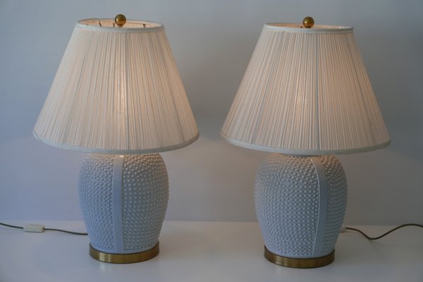 Mid-Century Modern German Ceramic Table Lamps, 1960s, Set of 2-WPT-605105