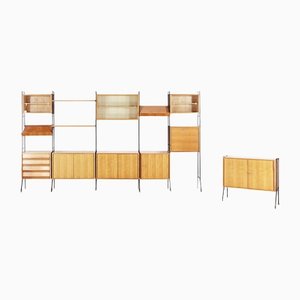 Mid-Century Modern German Cherrywood Regal Wall Unit-HKH-1178152