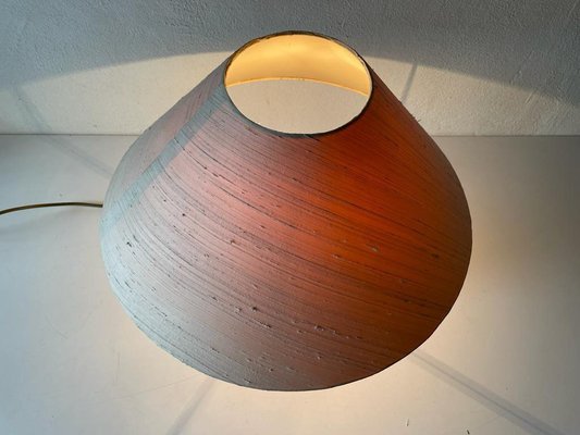 Mid-Century Modern German Fabric and White Wood Body Table Lamp with Atomic Brass Detail from Schröder & Co, 1970s-RDS-1196893