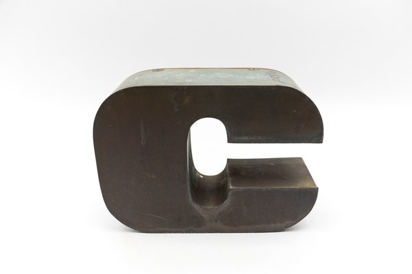 Mid-Century Modern German Patinated Copper Letter C, 1960s-KQB-1734426