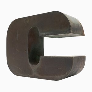 Mid-Century Modern German Patinated Copper Letter C, 1960s-KQB-1734426