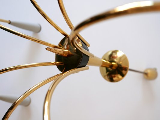 Mid-Century Modern German Seven-Flamed Sputnik Pendant Lamp or Chandelier, 1950s-WPT-1086857