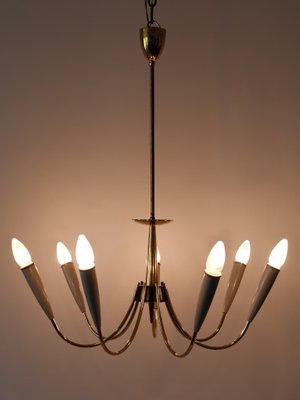 Mid-Century Modern German Seven-Flamed Sputnik Pendant Lamp or Chandelier, 1950s-WPT-1086857