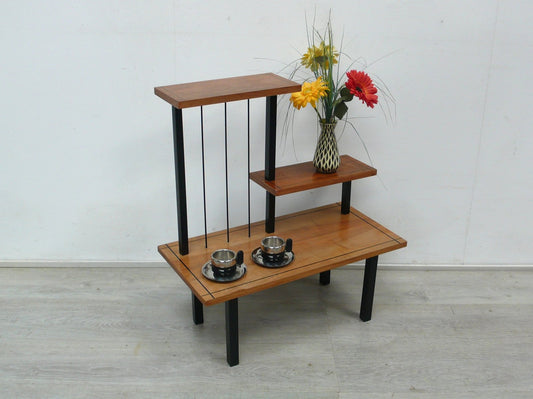 Mid-Century Modern German Side Table with 3 Levels in Walnut, 1970s