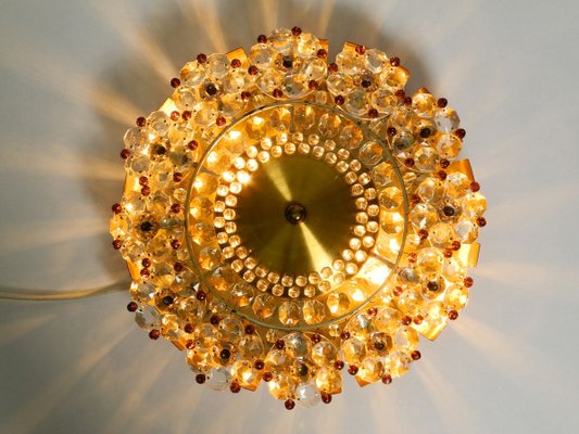 Mid-Century Modern Glass & Brass Ceiling Lamp, 1960s-RR-891356