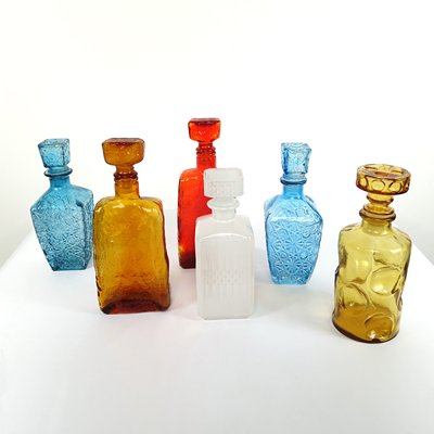 Mid-Century Modern Glass Decanters from Empoli, Set of 6-RY-795903