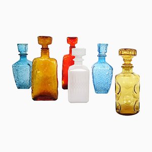 Mid-Century Modern Glass Decanters from Empoli, Set of 6-RY-795903