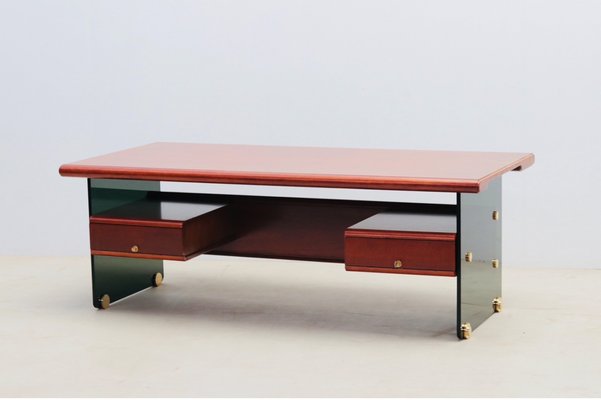 Mid-Century Modern Glass Desk attributed to Tosi, Italy, 1968-WXK-2020436