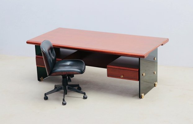 Mid-Century Modern Glass Desk attributed to Tosi, Italy, 1968-WXK-2020436