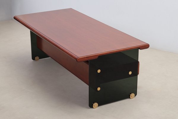 Mid-Century Modern Glass Desk attributed to Tosi, Italy, 1968-WXK-2020436