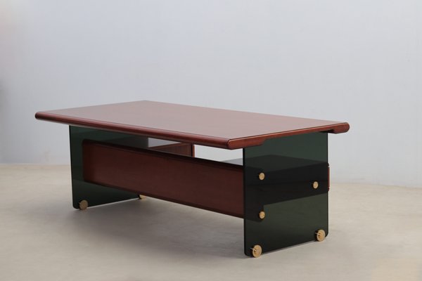 Mid-Century Modern Glass Desk attributed to Tosi, Italy, 1968-WXK-2020436