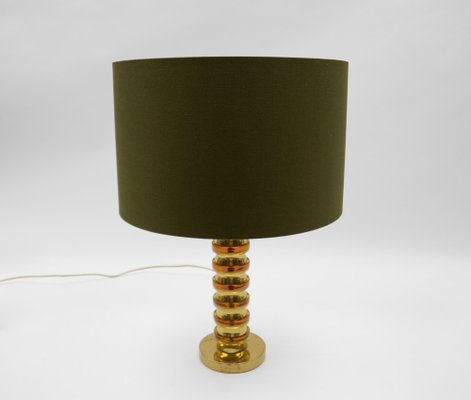 Mid-Century Modern Gold Orange Swirls Table Lamp Base, Germany, 1960s-KQB-1740549