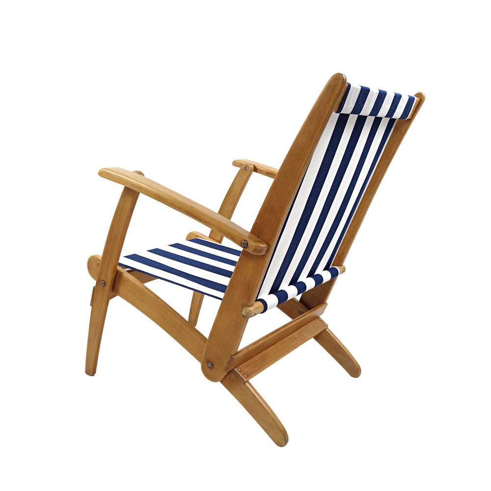 Mid-Century Modern Gracias Lacquered Wooden Folding Deck Chairs, Set of 2