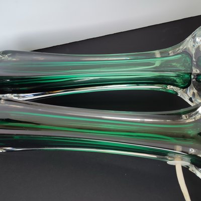 Mid-Century Modern Green Glass Table Lamps by Paul Kedelv for Swedish Flygsfors, Sweden, 1950s, Set of 2-YGE-1377380