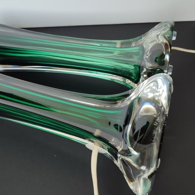 Mid-Century Modern Green Glass Table Lamps by Paul Kedelv for Swedish Flygsfors, Sweden, 1950s, Set of 2-YGE-1377380