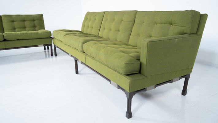 Mid-Century Modern Green Modular Sofa, Italy, 1970s-FGA-2042652