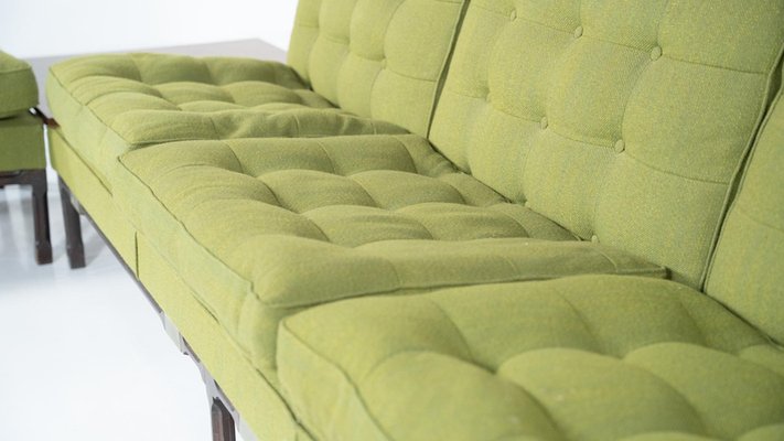 Mid-Century Modern Green Modular Sofa, Italy, 1970s-FGA-2042652