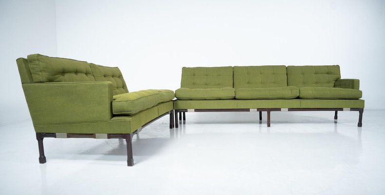 Mid-Century Modern Green Modular Sofa, Italy, 1970s-FGA-2042652