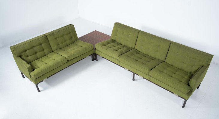 Mid-Century Modern Green Modular Sofa, Italy, 1970s-FGA-2042652