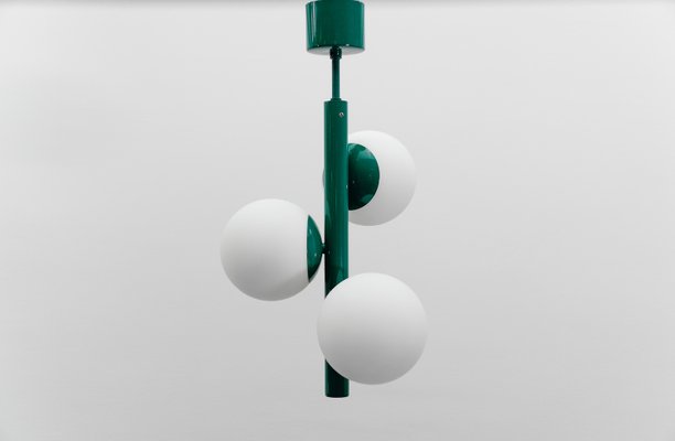 Mid-Century Modern Green Sputnik Pendant Lamp by Kaiser Leuchten, Germany, 1960s-KQB-2028014