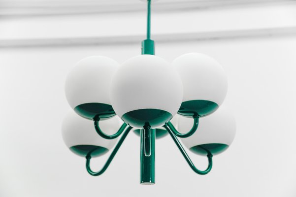 Mid-Century Modern Green Sputnik Pendant Lamp by Kaiser Leuchten, Germany, 1960s-KQB-2027994