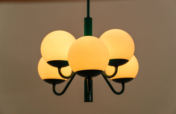 Mid-Century Modern Green Sputnik Pendant Lamp by Kaiser Leuchten, Germany, 1960s-KQB-2027994