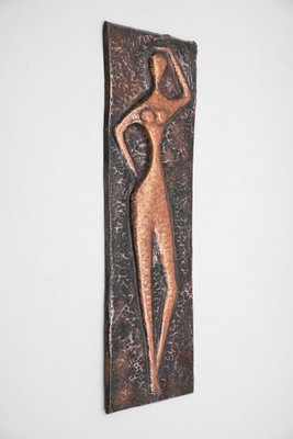 Mid-Century Modern Hand-Forged Artist Copper Wall Piece, 1950s-KQB-1752753