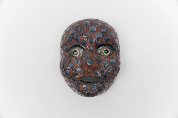 Mid-Century Modern Handmade Wall Ceramic Mask by Dybdahl, 1960s-KQB-1732128