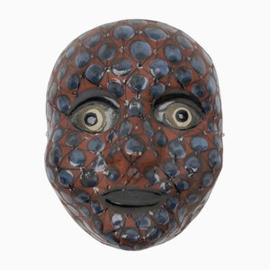 Mid-Century Modern Handmade Wall Ceramic Mask by Dybdahl, 1960s-KQB-1732128