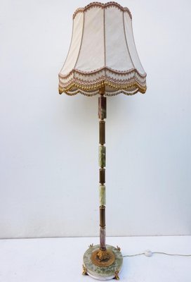 Mid-Century Modern Hollywood Regency Onyx Marble and Gilt Floor Lamp, 1960s-EA-1151236