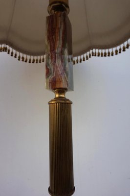 Mid-Century Modern Hollywood Regency Onyx Marble and Gilt Floor Lamp, 1960s-EA-1151236