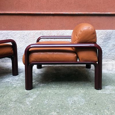 Mid-Century Modern Italian 54-S1 Armchairs attributed Gae Aulenti for Knoll, 1977, Set of 2-GDD-1097324