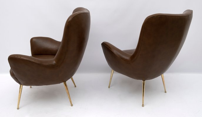 Mid-Century Modern Italian Armchairs, 1950s, Set of 2-FER-951872