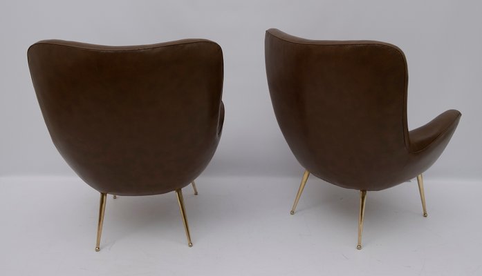 Mid-Century Modern Italian Armchairs, 1950s, Set of 2-FER-951872