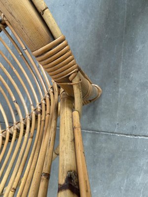 Mid-Century Modern Italian Bamboo and Rattan Armchair in the Style of Franco Albini, 1970s-DHH-1162130