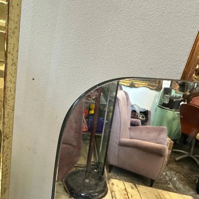 Mid-Century Modern Italian Biscuit Shaped Wall Mirror, 1950s-NMK-2043753