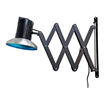 Mid-Century Modern Italian Black Pantograph Adjustable Wall Lamp, 1970s-GDD-1097226