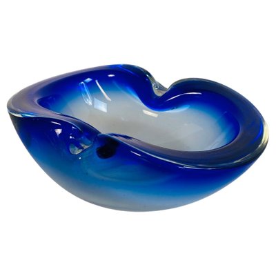 Mid-Century Modern Italian Blue Murano Glass Oval Object Holder, 1970s-GDD-1097064