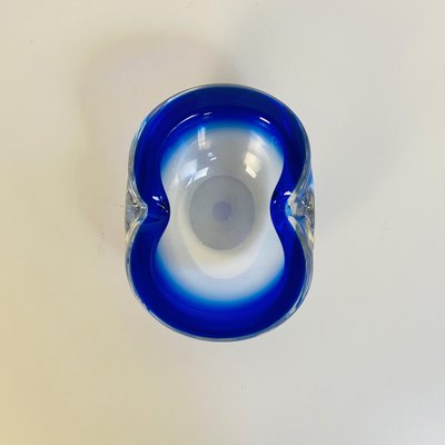 Mid-Century Modern Italian Blue Murano Glass Oval Object Holder, 1970s-GDD-1097064