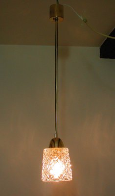 Mid-Century Modern Italian Brass and Crystal Cut Glass Pendant, 1950s-OE-897840